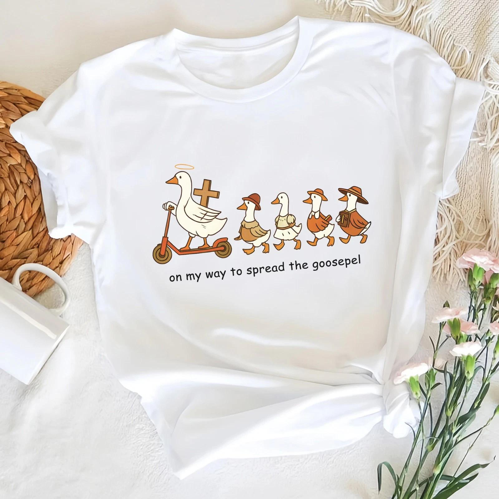 Funny Fall Goose Spread The Goosepel Christian Faith Shirt, Retro Fall Goose Tee XL