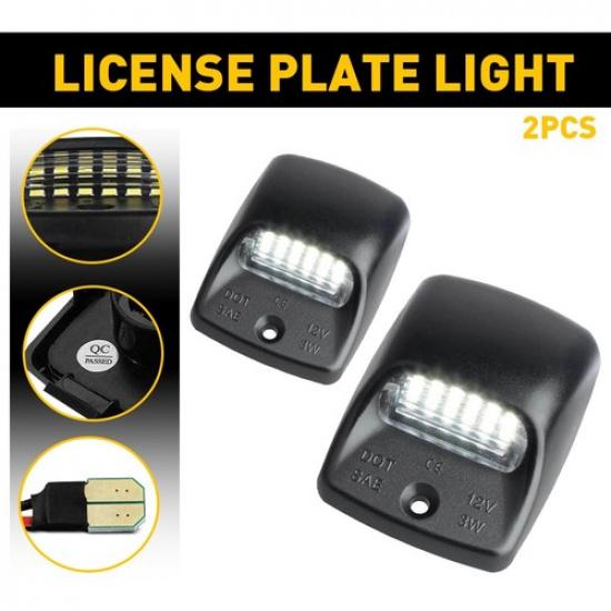 2x LED License Light Plate Rear Bumper Tag Assembly For 2000-2013 Toyota Tundra