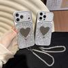 Applicable To Apple 17proMax Glitter Epoxy Mobile Phone Case Love Mirror iPhone16 Lens Rhinestone 15 Protective Case