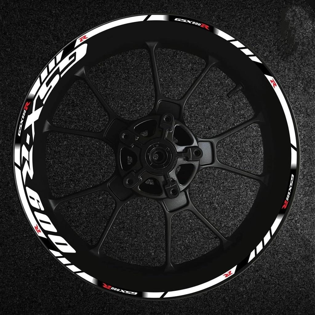 Stripe Stickers Motorcycle Wheel Hub Rim Decal Reflective Sticker for Suzuki GSXR600 Gsxr/600/R/600R Gsx-r 600 R600 (Color : L)