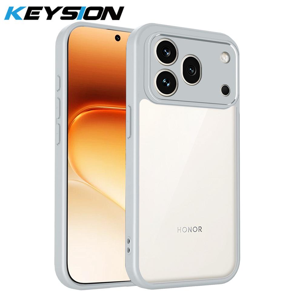 

KEYSION Transparent Phone Case for HONOR 600 Pro 5G Soft Silicone+PC HD Clear Shockproof Phone Back Cover for Huawei Honor 600 for Honor 600 Pro сірий