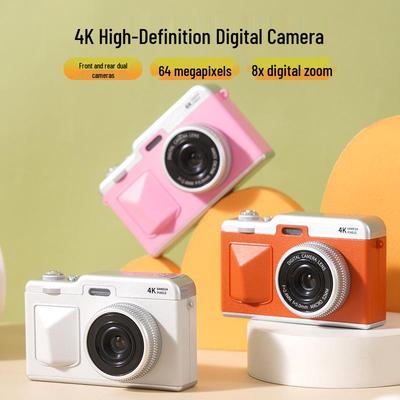 4K HD Dual Camera for Students - Compact and Portable Outdoor Travel Camera with HD Screen