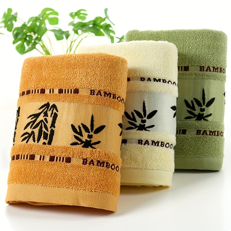 [Quick-Dry Bamboo Towel Set] 3pcs Quick-Dry Ultra Soft Bamboo Fiber Towel Set | Bamboo Pattern, Modern Style, Space Theme, Rectangle Shape