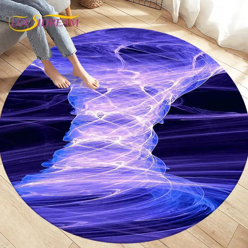 3D Natural ,Tornado, Cloud Area Rug,Round Carpet Rug for Living Room Bedroom Sofa Decoration,Kid Play Game Non-slip Floor Mat