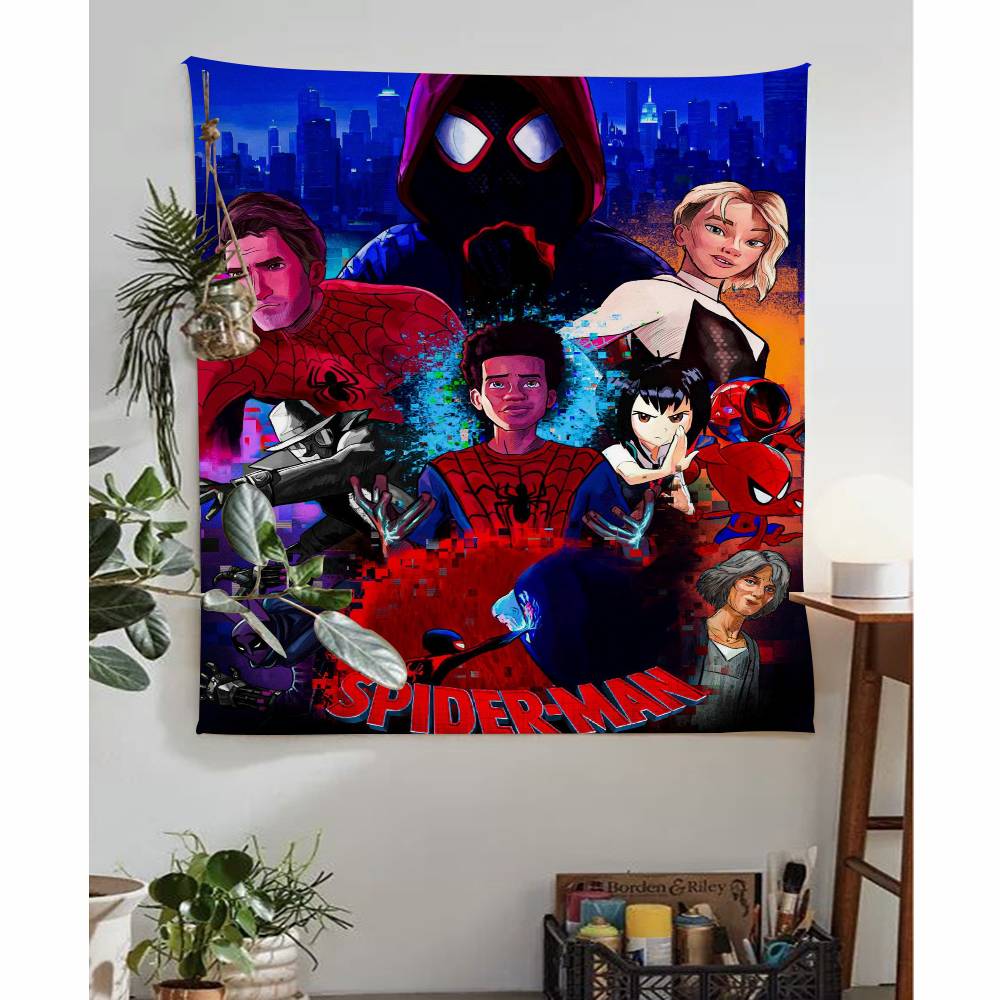 Spider Man Across the Spider Verse Printed Large Wall Tapestry Indian Buddha Wall Decoration Witchcraft Bohemian Hippie Wall Art