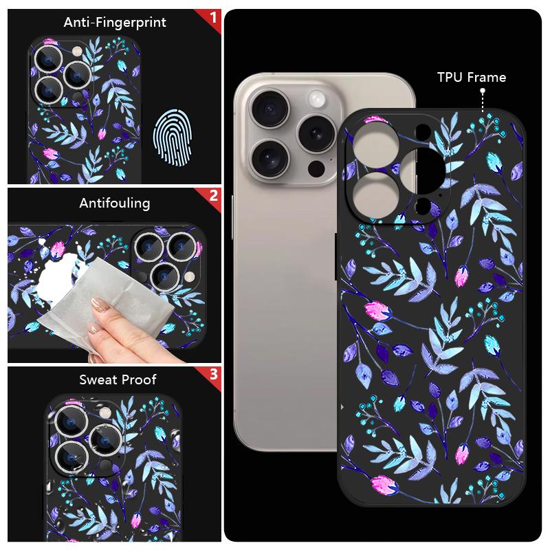 Colorful Leaves Case For iPhone 17 Pro Case for iPhone 17 16 15 14 13 17 Pro Max 16e 15 16 Plus Shockproof TPU Silicone Lanyard Phone Cover