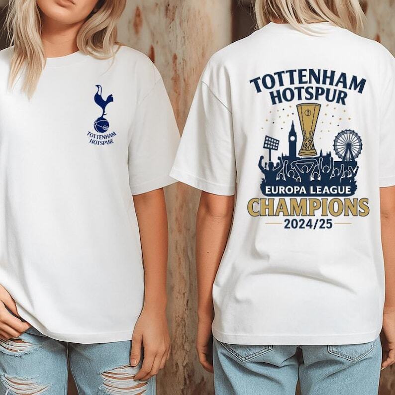 Europa L*eague Champions Shirt 202625 Double-Sided Sp*urs Tro*phy Pinted Tees S