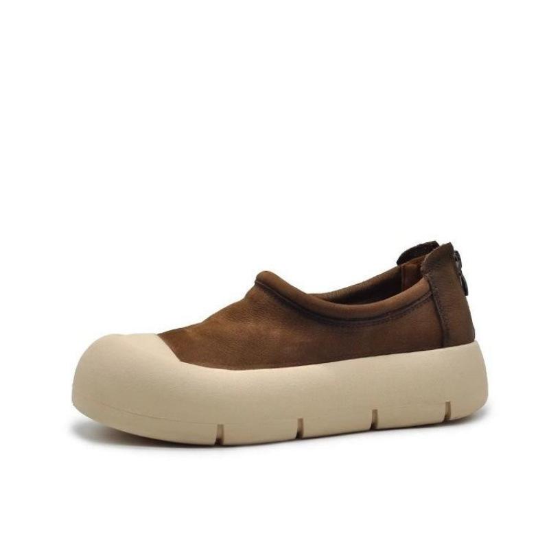 Niche design 2025 new retro platform round head spring and summer sports shoes casual single shoes ugly cute shoes women's shoes