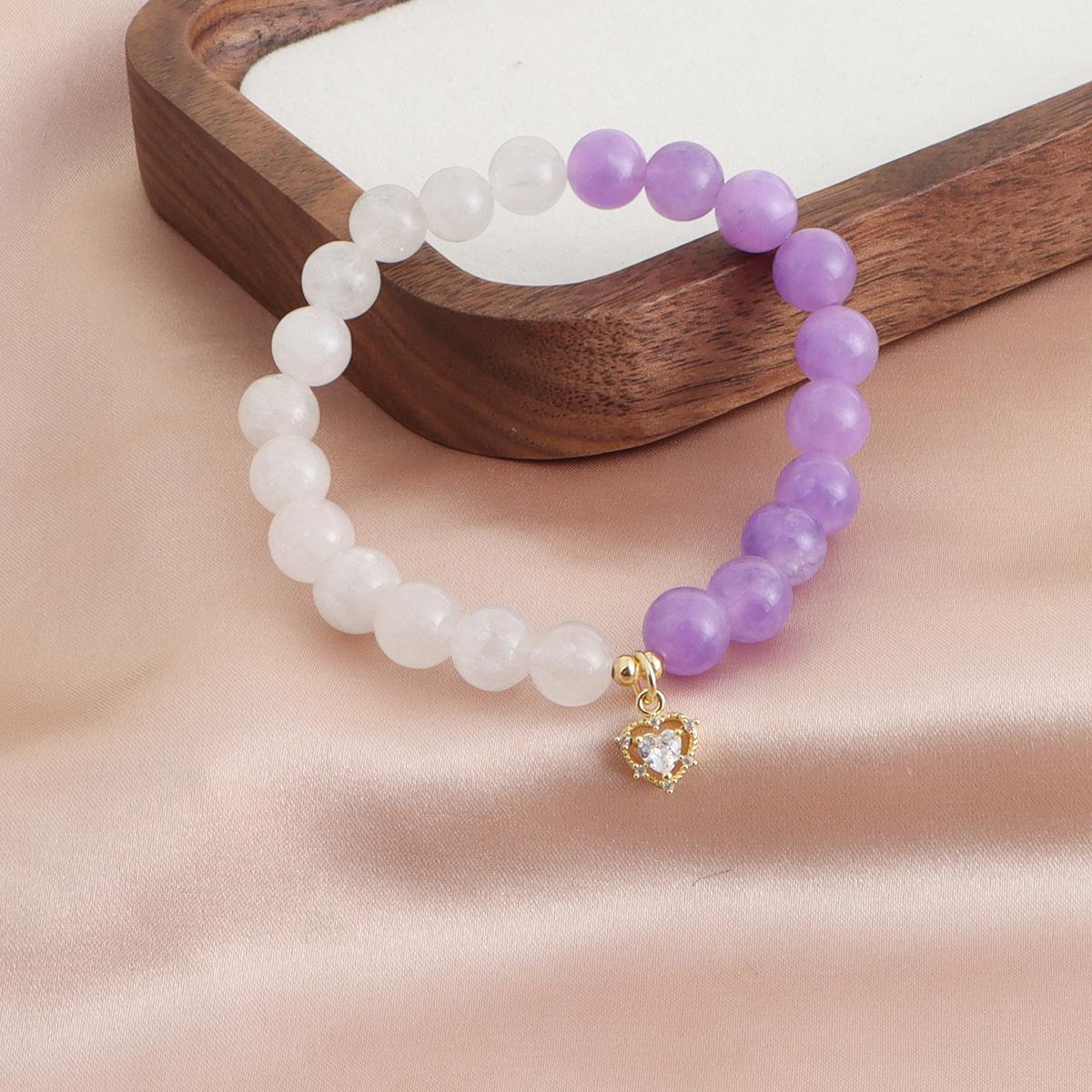 

Аметист Халцедон Личи Желе Цветок Браслет - Дружба Ювелирные Изделия в Китайском Стиле