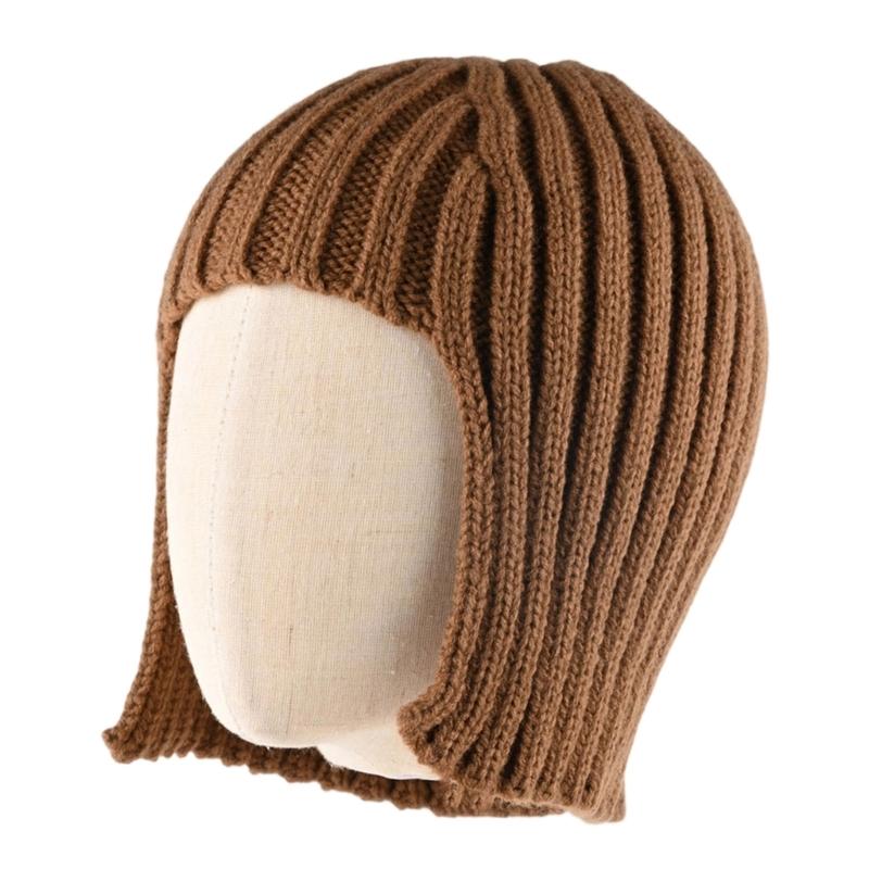 Warm And Soft Beanies Designed With Wig Feature And EarFlaps Perfect For Outdoor And Casual Use