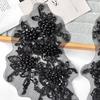 Black Cloth Sticker Three-Dimensional Mesh Yarn, Beaded Sequins, Flower Applique Clothing, Evening Dress, Performance Clothing
