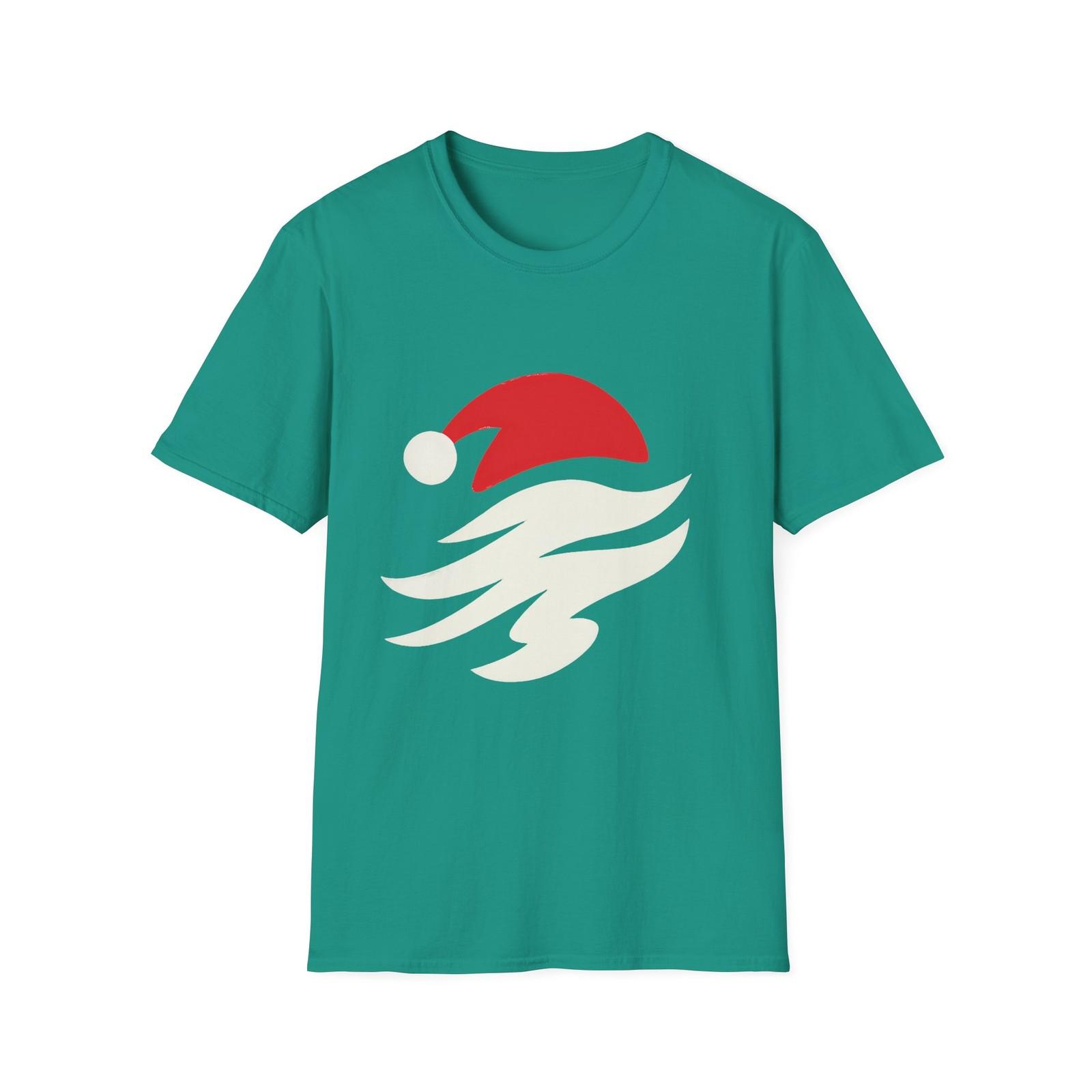 Unisex Softstyle T-Shirt Mens Womens Tees Top  Twisted Santa Beard Abstract Christmas Holiday S