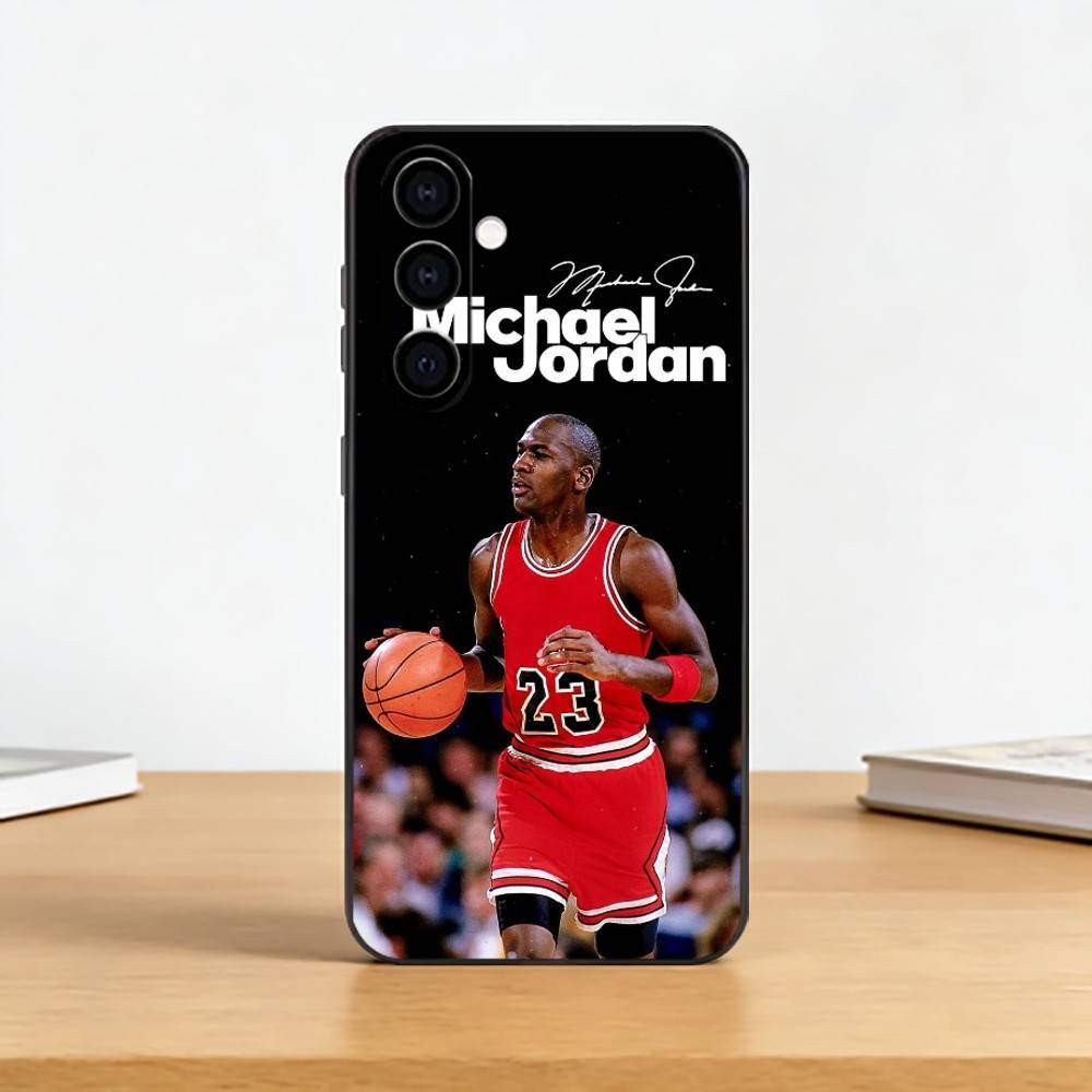 Sports M-Michael Jeffrey Jordan Phone Case Black Silicone Soft For Samsung Galaxy A73,A72,A71,A70,A53,A52,A51
