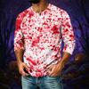 Men's Halloween Print Raglan 3/4 Sleeve Casual Shirt
