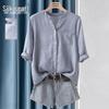 Women's Loose Fit Linen V-Neck Shirt