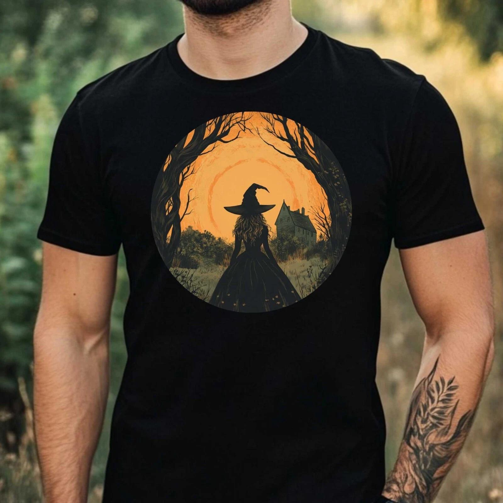 T-Shirt Herren Gruselige Hexe Motiv Baumwolle Größe XS bis 5XL XS