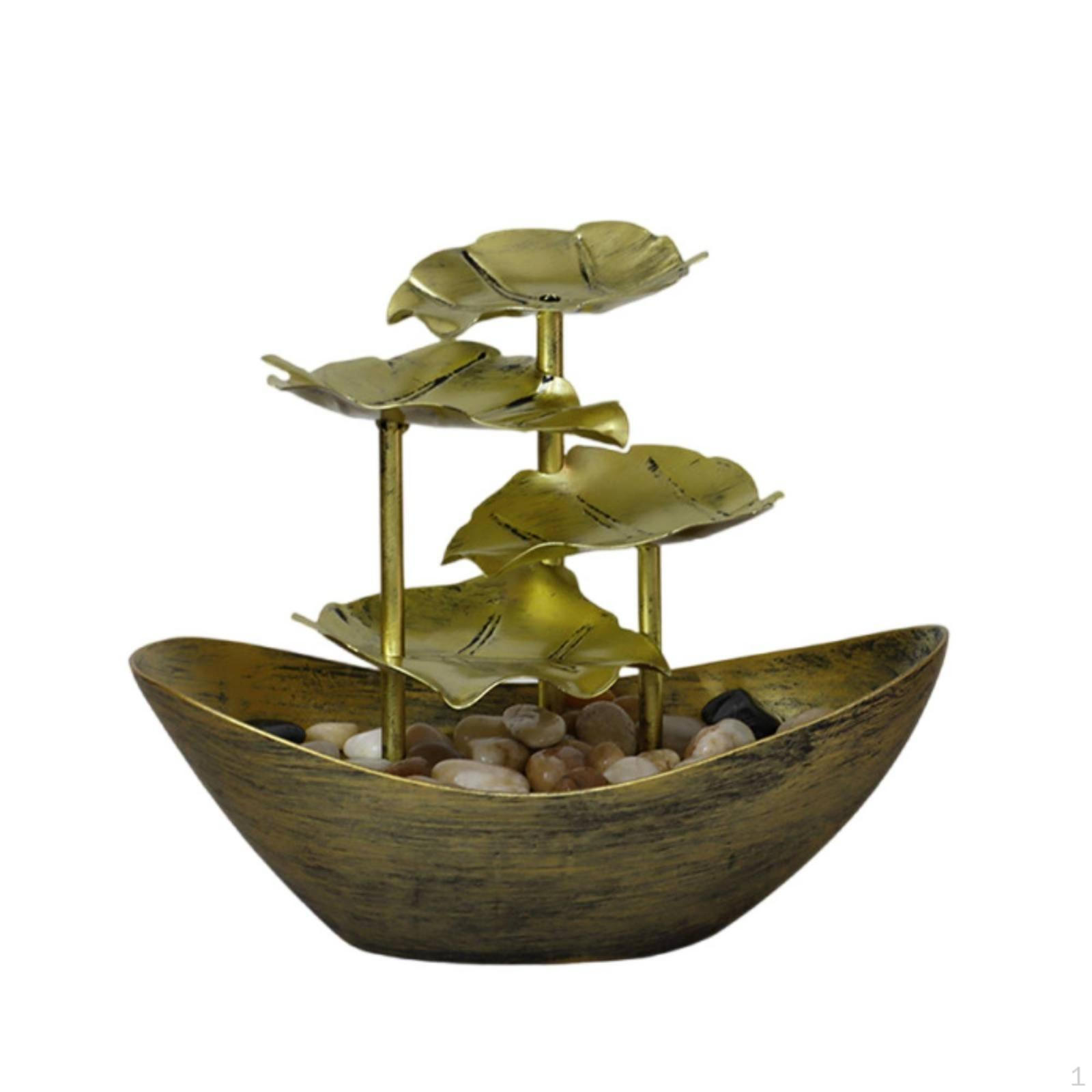 Tiered Leaf Waterfall Brushed Tabletop Water