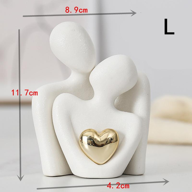 1PC Romantic Love Embrace Statue Pottery Couple Set Bedroom Decor Ideal Valentine's Day Christmas Gift S/L Ornament