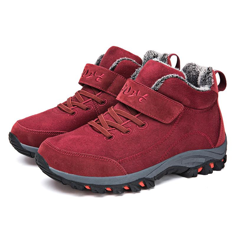 Waterproof Winter Men Boots Cow Suede Warm Snow Women Boots Men Work Casual Shoes High Top High-top Non-slip Ankle Boots