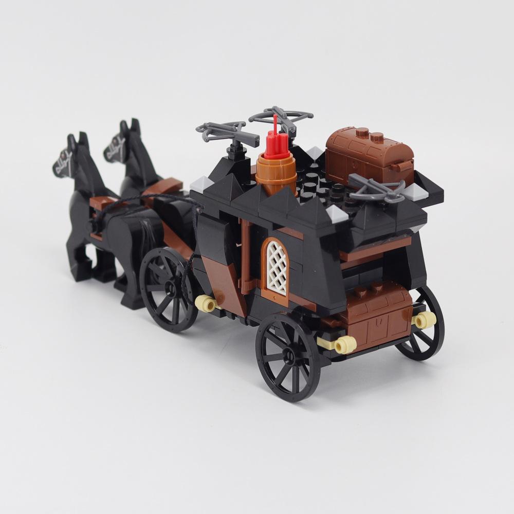Building Block Carriage Assembly Medieval Ancient Scene Ornament Grand Theft Carriage Transportation Model Ornament