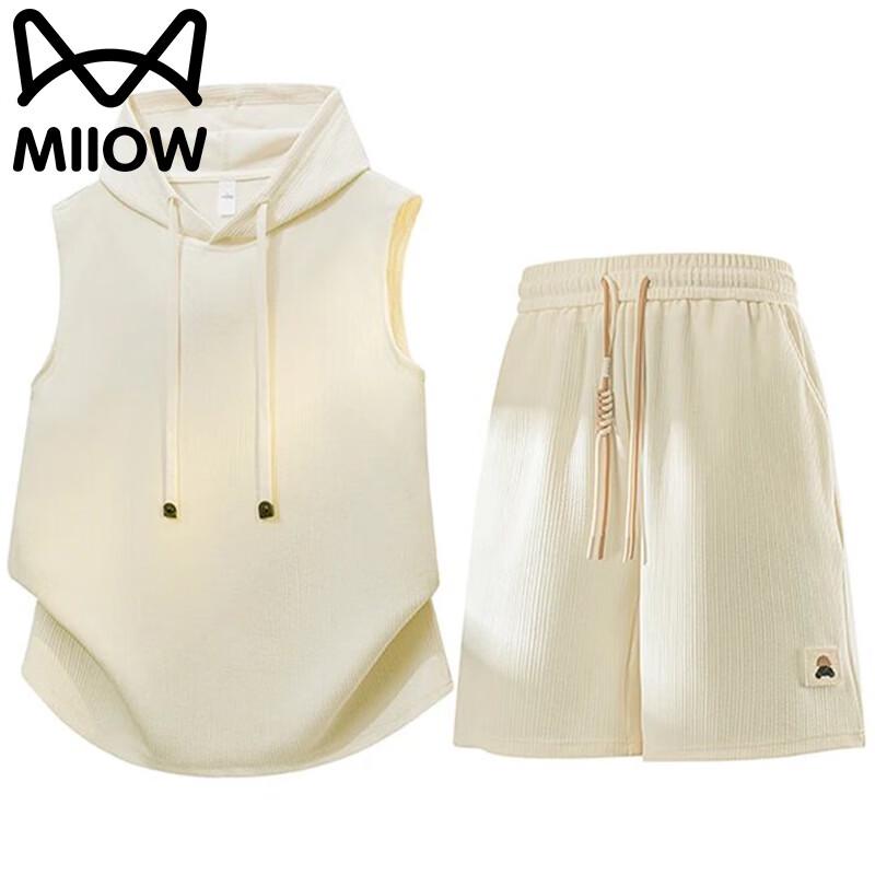 MiiOW Men's Summer Hooded Short Sleeve Top & Shorts Set