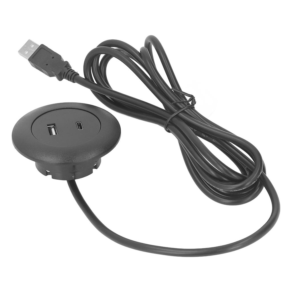 Embedded Charging Round Port Desktop Power Grommet for Sofas Tables Bedside Workbenches Offices