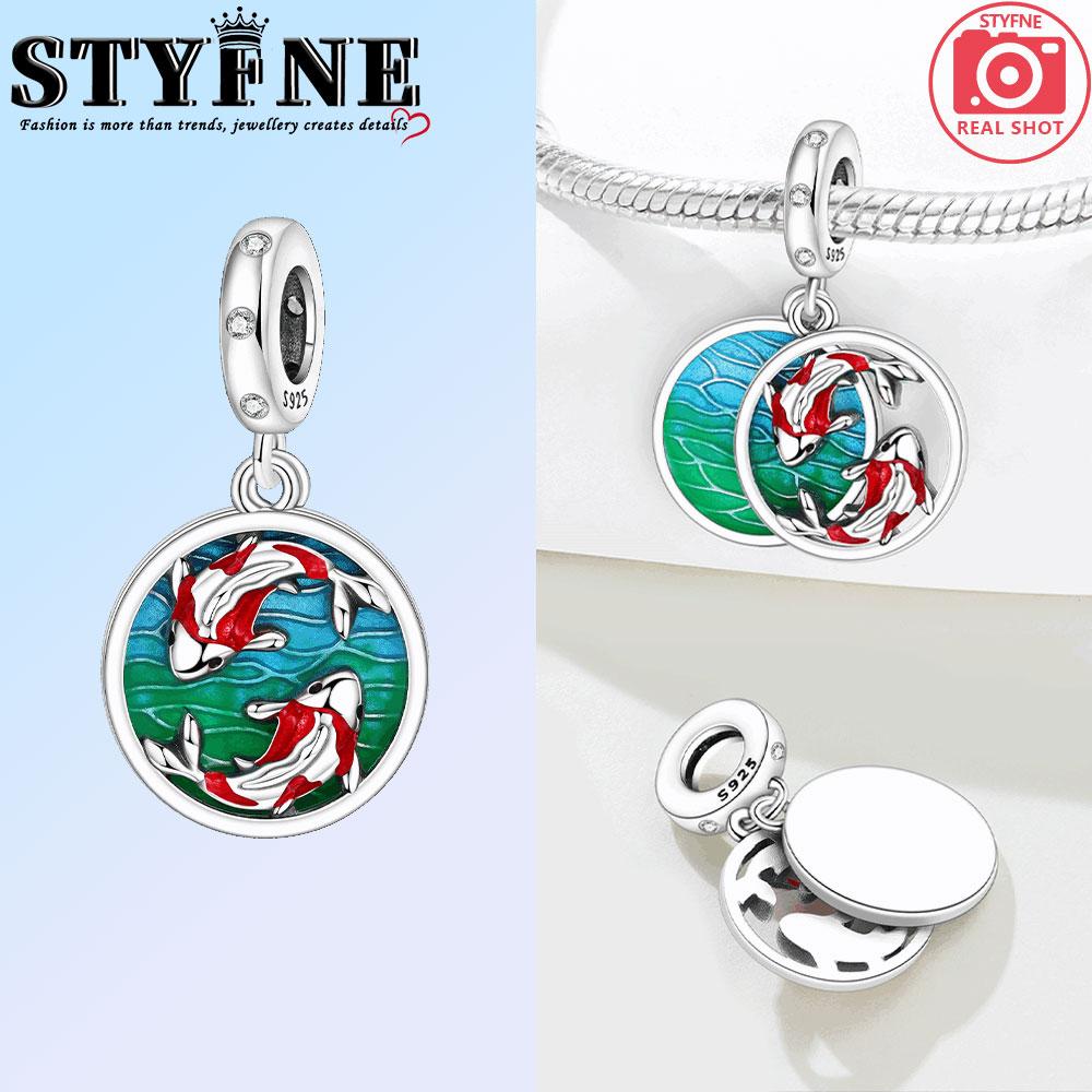 Copper Ocean Koi Turtle Conch Shell Starfish Mermaid Charms Beads Pendant For Original Bracelet Woman Girl Jewelry