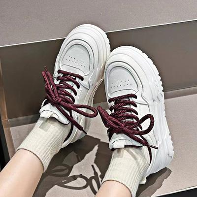 Women's Shoes New New Thick-soled Leather Women's Casual Single Shoes Heightening Fashion Board Shoes Women