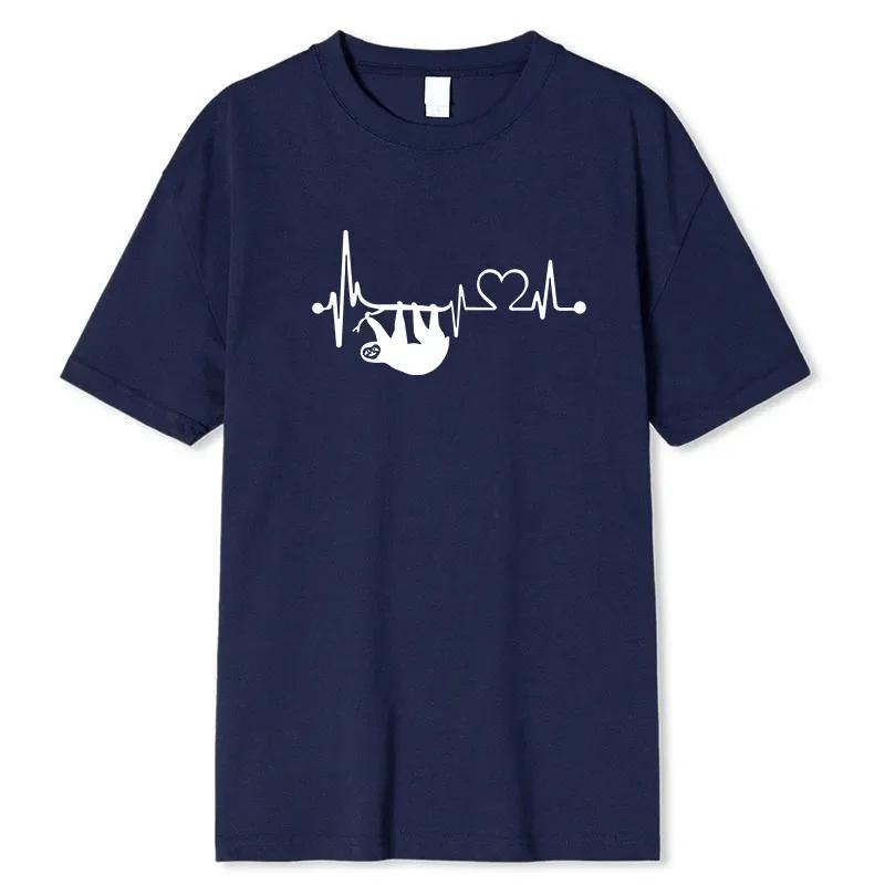 High Quality Cotton Oversized T-shirt Men's Fashion Loose Summer Women's Short Sleeved Top The Sloth Printed Top