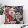John Pork Is Calling Love Piggy Square Pillow Cases Humor Pig Lover Cushion Cover Zipper Decorative Pillowcase for Home 40x40cm