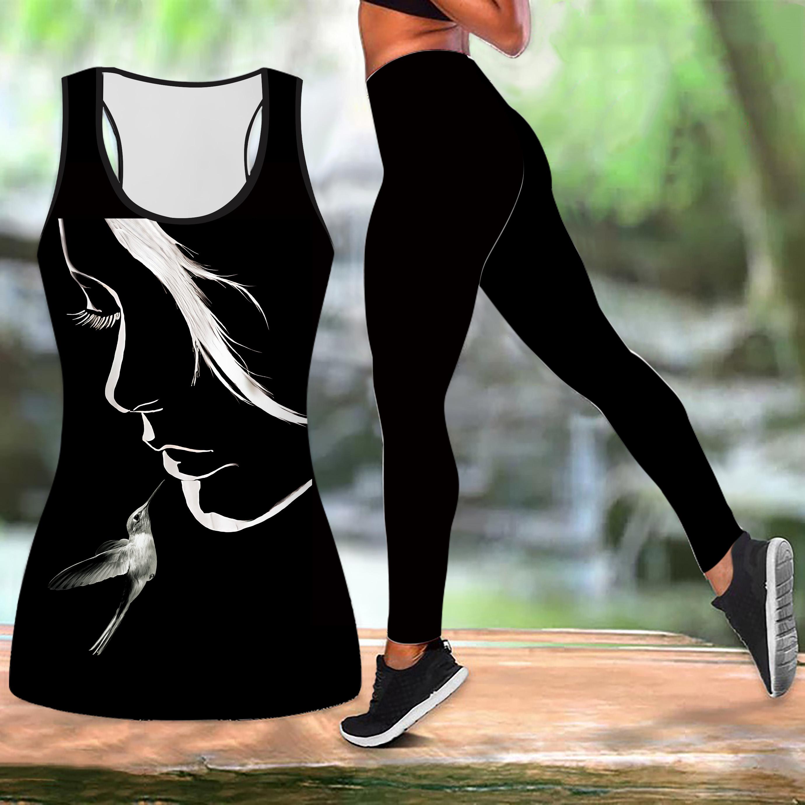 

Красивый женский принт для йоги, женский модный спортивный леггинс для тренировок, повседневный спортивный комплект для йоги, спортивный костюм M