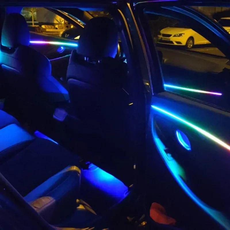 22 In 1 Car Ambient Light 64 Color RGB Symphony Interior Acrylic Guide LED Strip Light Decoration Atmosphere Lamp by APP Control