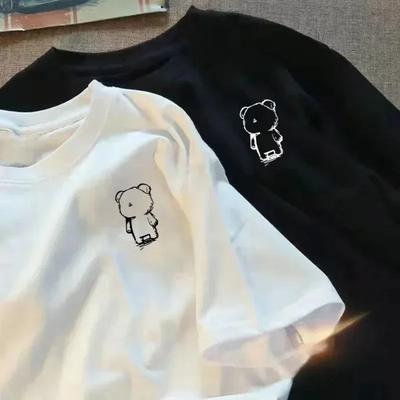 Sommer Damen Bedrucktes Kurzarm-T-Shirt Damen Amerikanische Mode Ins Lässig Locker Paar Neu Einfaches T-Shirt Y2K Top Mode