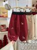 2026 Autumn Unisex Kids Cartoon Embroidered Bermuda Jogger Shorts