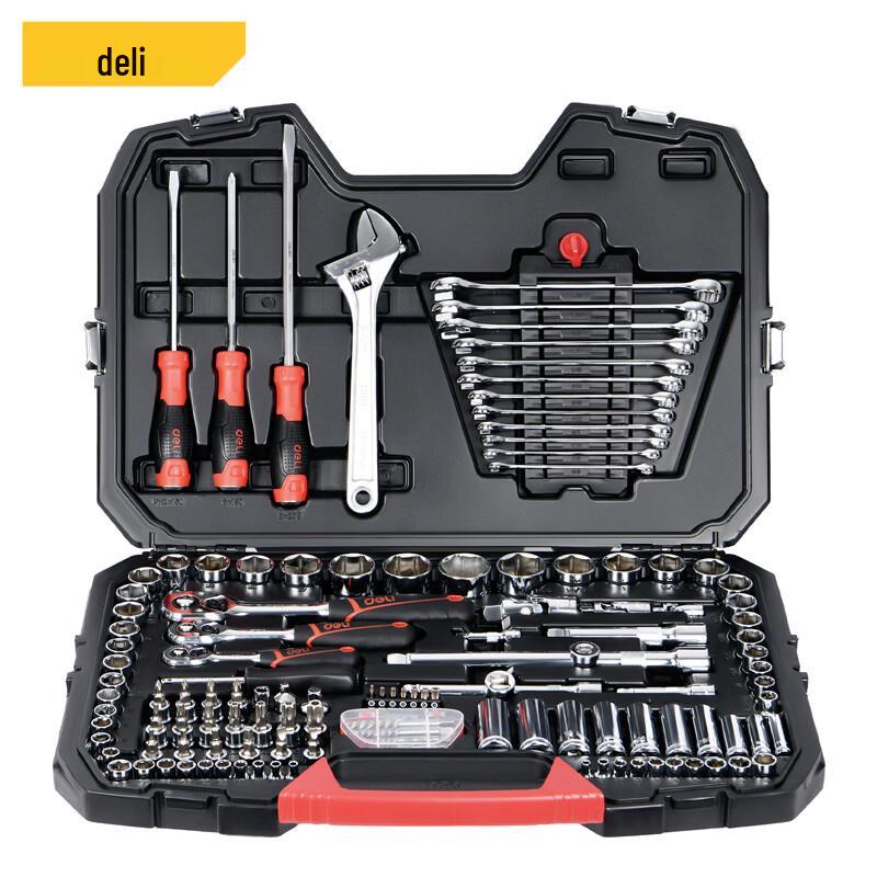 Deli 124-Piece Socket Set Tool Kit