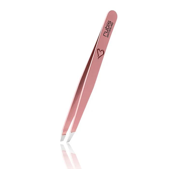 Ruby's Tweezers Classic Slant Heart Pink 1K108H, Swiss Premium Tweezers