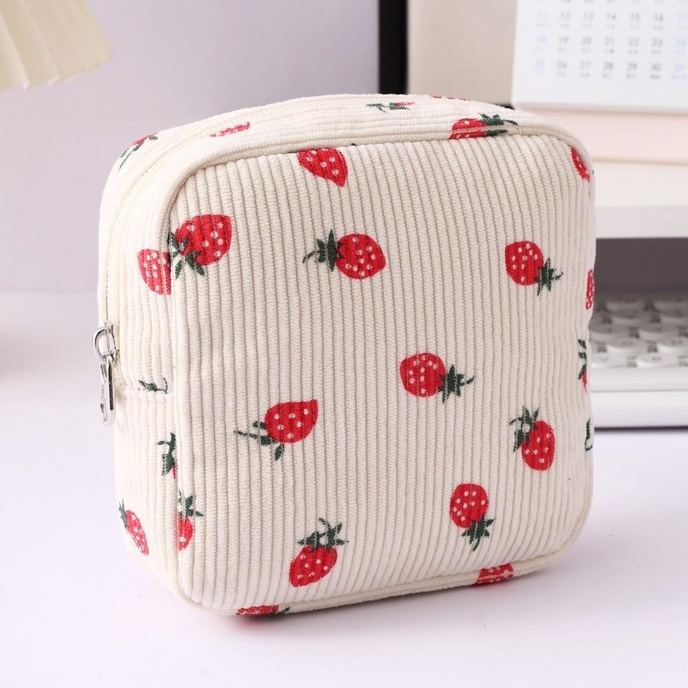 Large Capacity Corduroy Travel Storage Bag Durable Dustproof Travel Wash Handbag Cartoon Corduroy Makeup Bag