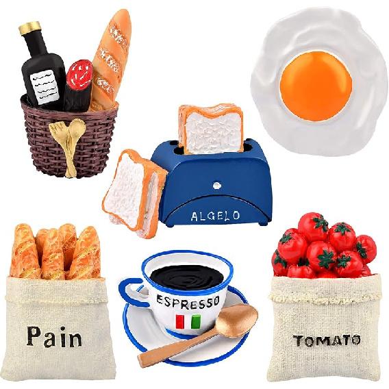 6pcs Cute 3D Resin Fridge Magnets - Creative Natural Food Shaped Magnets for Home Decor, Refrigerator, Magnetic Whiteboard or Blackboard 6Pcs