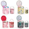 Portable Woven Yarn Storage Bucket Bag for Outdoor Travel & DIY Crochet Tools