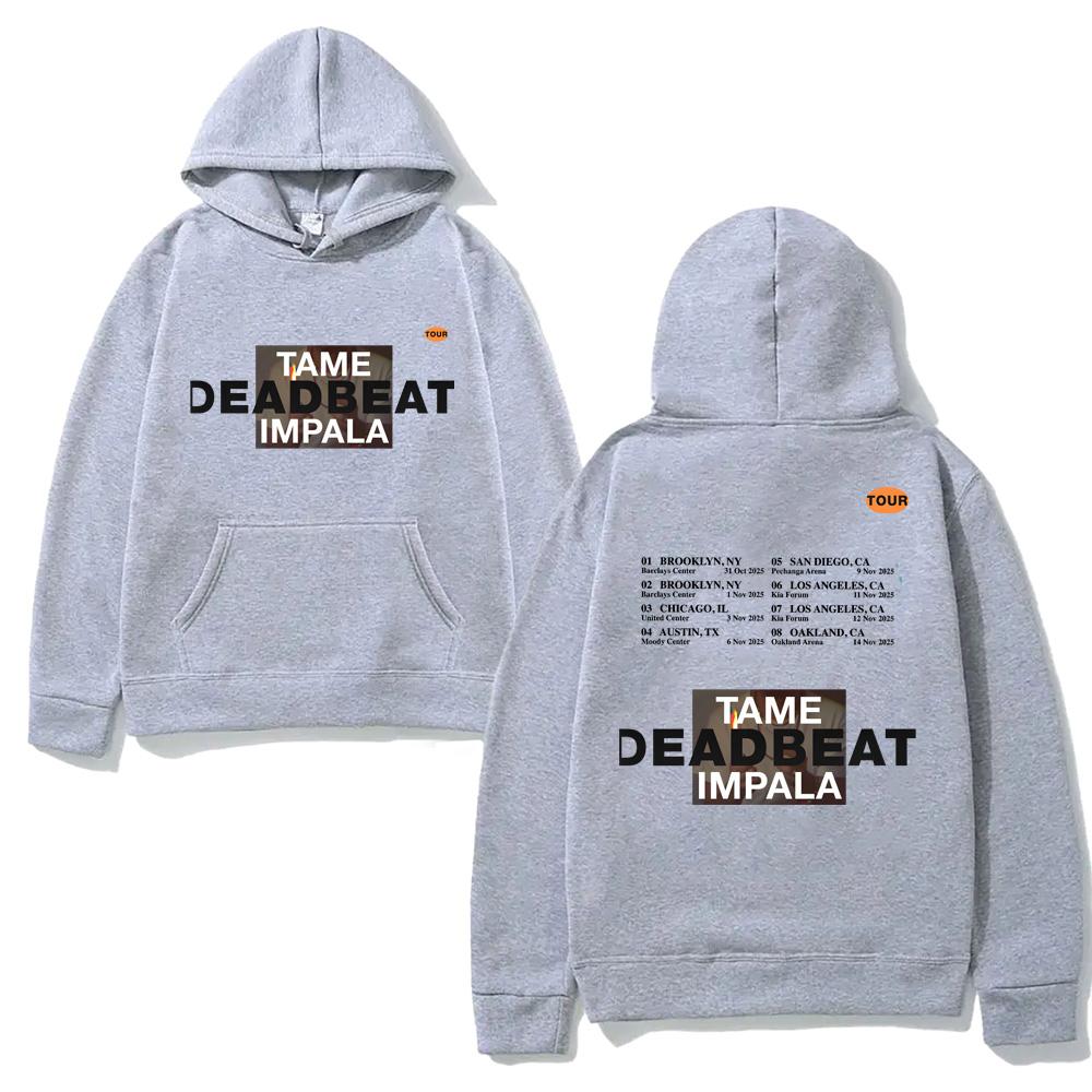 Tame Impala - Deadbeat Tour 2025 Hooded Hip Hop Sweatshirt with Hooded Singer's Same Style Clothes Hooded Fashion High Quality