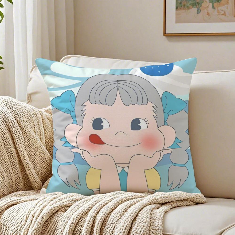 PPeko Lollipop Happy Girl Cute Pattern Cushion Cover Pillowcase Antidustmite living Room Sofa Decor Cushion Room