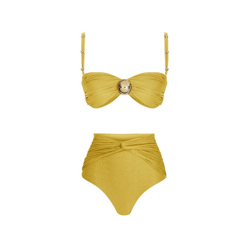 2025 Solid Color Three-Piece Bikini Set: Sexy, Slimming Beachwear with Tummy-Covering Skirt