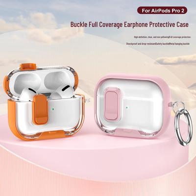 Transparent Color-Block Protective Case with Stand for AirPods Pro 2nd Gen