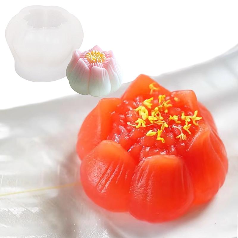 3D Lotus Rose Hibiscus Flower Silicone Molds Diy Flower Candle Soap Gypsum Crafts Resin Making Mold Chocolate Cake Baking Tools