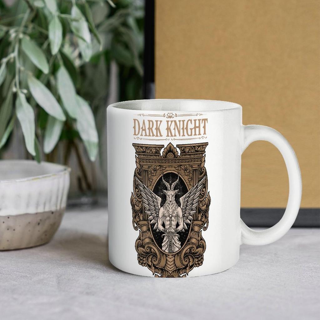11oz Weiße Keramiktasse mit glänzender Oberfläche und doppelseitigem Druckdesign, Perfekt für Kaffee, Tee und tägliche Entspannungsgetränke