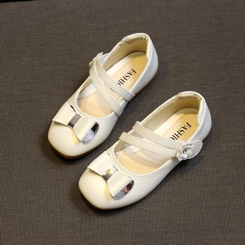 Scarpe da Bambina in Pelle Scarpe per Bambini Principessa Fiocco Scarpe Piatte per Damigella d'Onore Bambini Scarpe Piatte Casual Bambini Tacco Basso Scarpe da Ballo Matrimonio Morbide