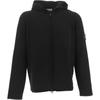 Solid Color Hooded Zip Long Sleeve Knit Sweater Men Sweater Black 7915509A3-V0029