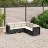 Vidaxl 5-Cz. Set da Salotto per Giardino, Cuscini, Rattan Nero PE