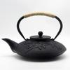 European Style Enamel Cast Iron Teapot with Flat Bamboo Design