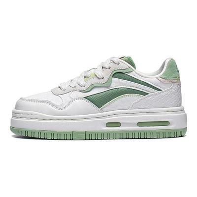 Li Ning Future C1 Tessuto Pelle Antiscivolo Sneakers Basse Donna sneakers Bianco Verde AGCT120-3